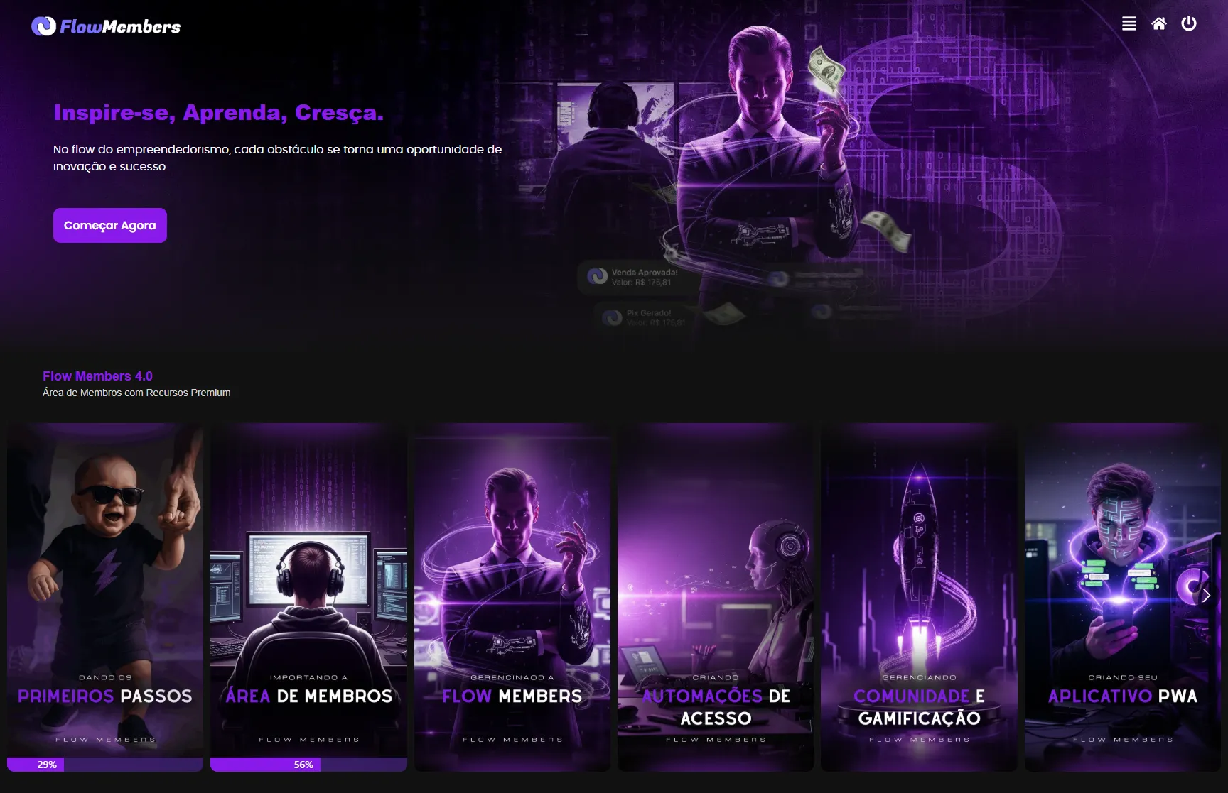 Interface estilo Netflix